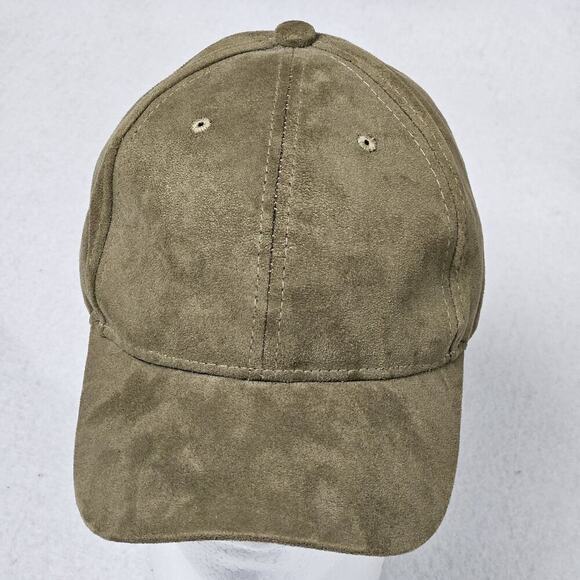 Altar'd State Faux Suede Baseball Cap Olive Green Brown Tan 6 Panel Hat Acrylic - Picture 1 of 7